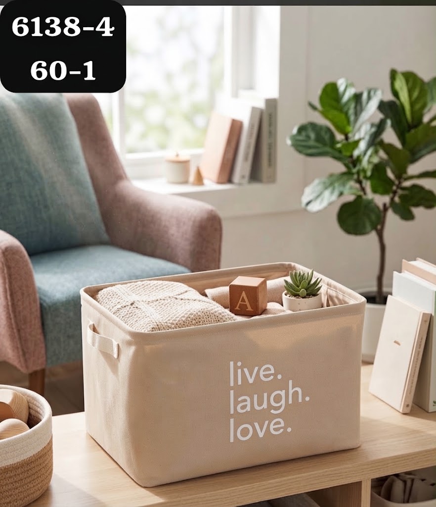 Panier de Rangement en Tissu avec Poignées