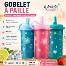 Gobelet Réutilisable à Paille Intégrée
