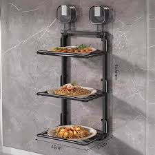 Étagère Murale Pliable à Ventouses pour Plats et Ingrédients