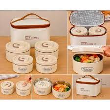 Ensemble Boîtes à Repas Isothermes en Inox avec Sac Isotherme Assorti