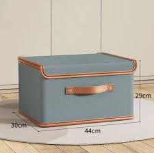 Boîte de Rangement Pliable en Tissu avec Couvercle et Poignées