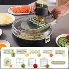 Hachoir et Mandoline de Cuisine Multifonction Multifonctions avec Bac Égoutteur
