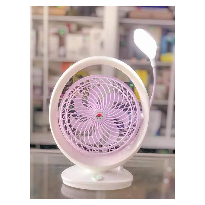 Mini Ventilateur de Bureau Rechargeable avec Lampe LED Flex