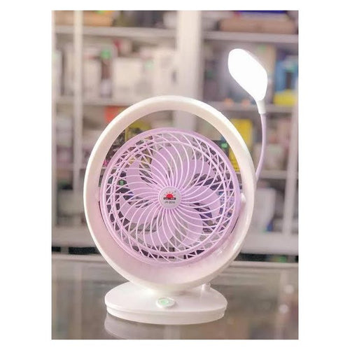 Mini Ventilateur de Bureau Rechargeable avec Lampe LED Flex