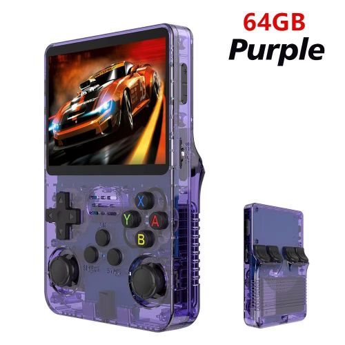 Console de Jeu Rétro Portable R36S 64GB Transparente