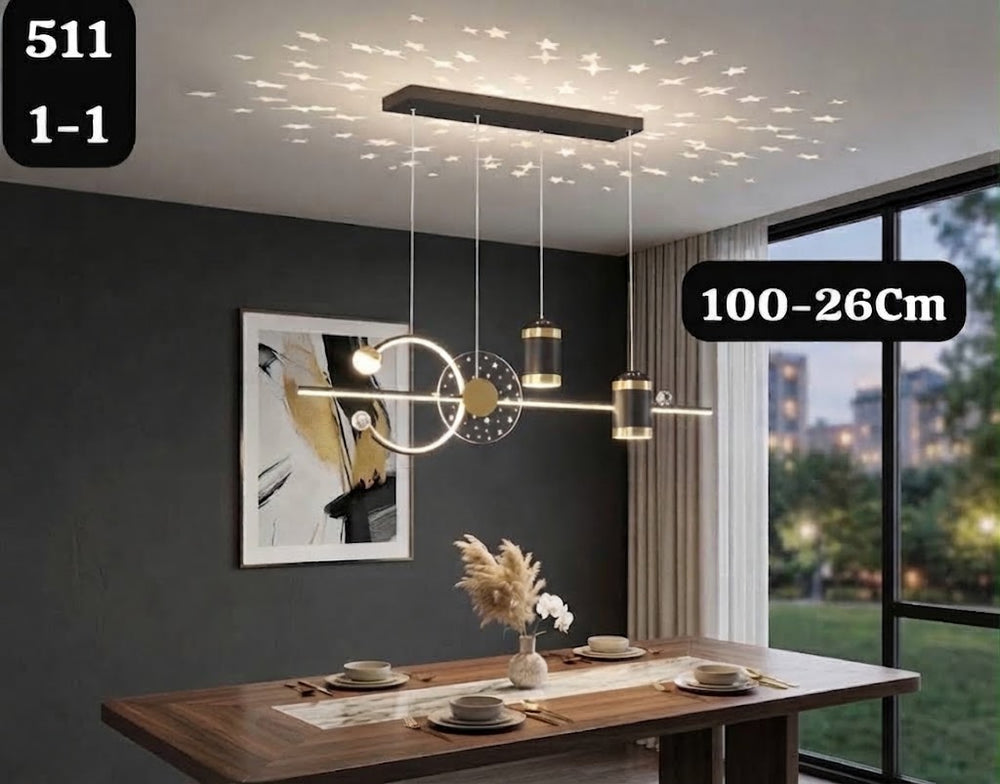 Lustre Suspension Design Astronomique LED avec Projection Étoilée