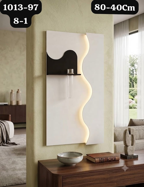 Applique Murale Lumineuse Design Ondulé avec Soliflore