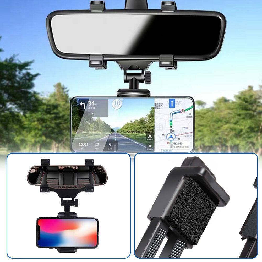 Support Smartphone Rétrovisseur Rotatif 360° pour Voiture