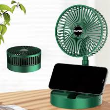 Mini Ventilateur Pliable 3-en-1 de Bureau avec Support Téléphone