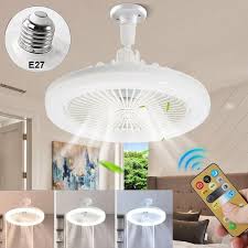 Ventilateur de Plafond LED 2-en-1 à Culo E27 avec Télécommande