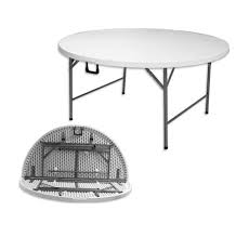Table Ronde Pliable en Valise pour Intérieur et Extérieur