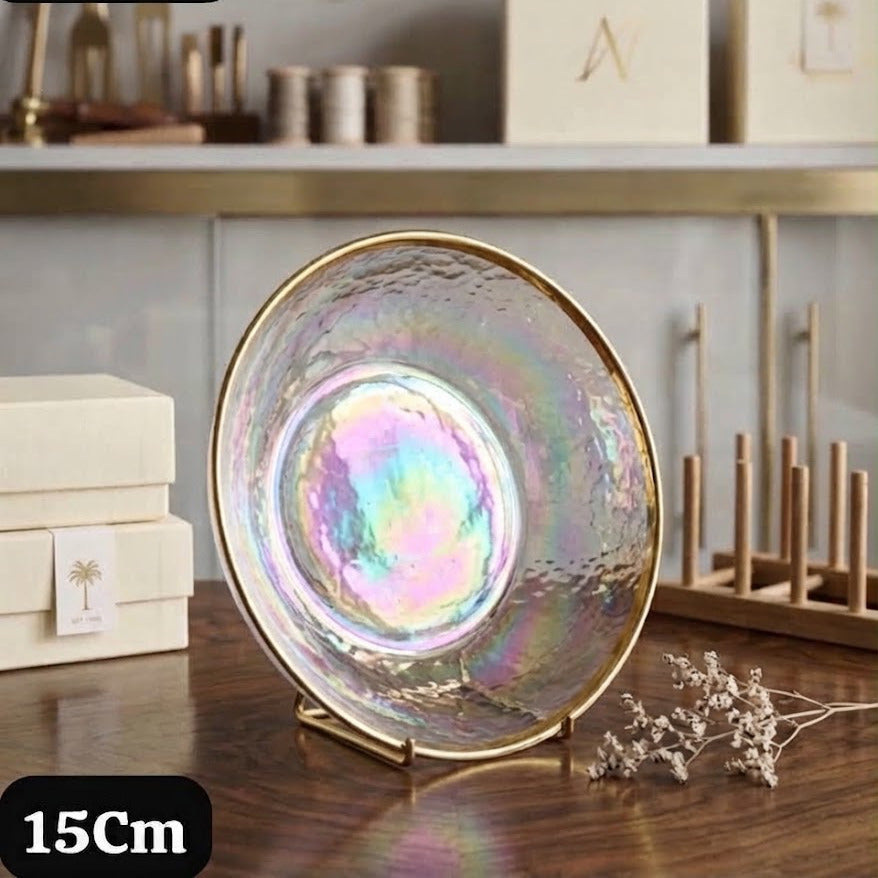 Coupe Décorative en Verre Irisé 15 cm
