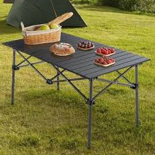 Grande Table de Camping Pliable en Aluminium avec Sac de Transport